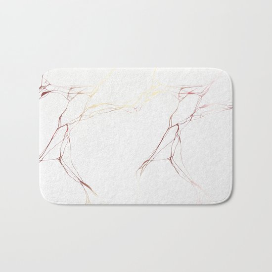 Rose Gold White Marble Pattern Bath Mat