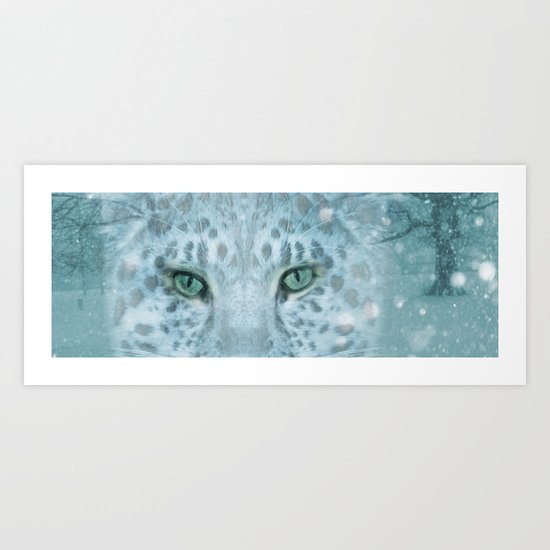 Snow Leopard day Art Print