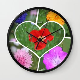 My Heart is Filled with Flowers Photo Collage Wall Clock