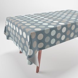 Polka Dot Stripes Minimalist Pattern in Medium Neutral Blue Gray Tones  Tablecloth