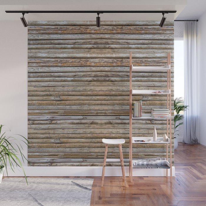 Wood Effects Raw Wood Log Cabin Lodge Rustic Wall Mural By