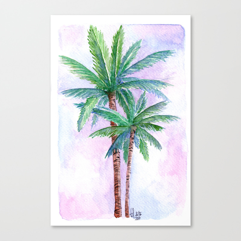 Palm Tree Canvas Print By Tamsanserif Society6