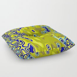Yellow green and blue geometric pattern Floor Pillow