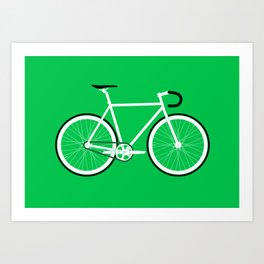 Green Fixed Gear Road Bike Art Print