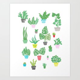 tiny happy house plants Art Print