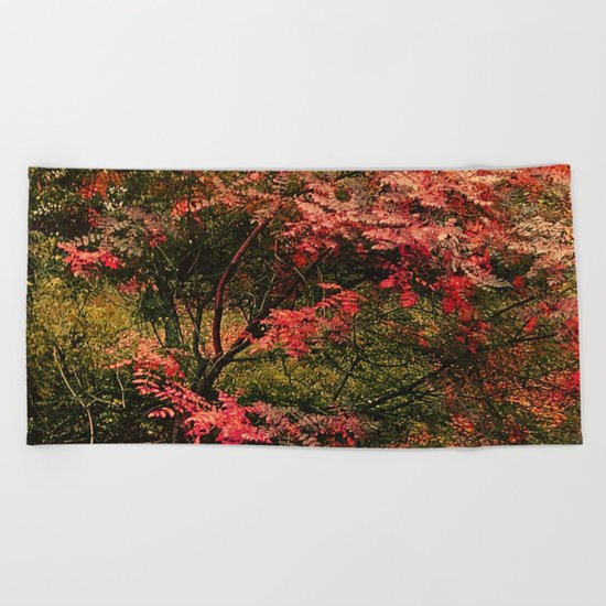 Autumn in the Garden 2 Beach Towel