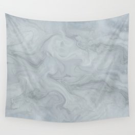 Elegant Blue Grey Marble Wall Tapestry