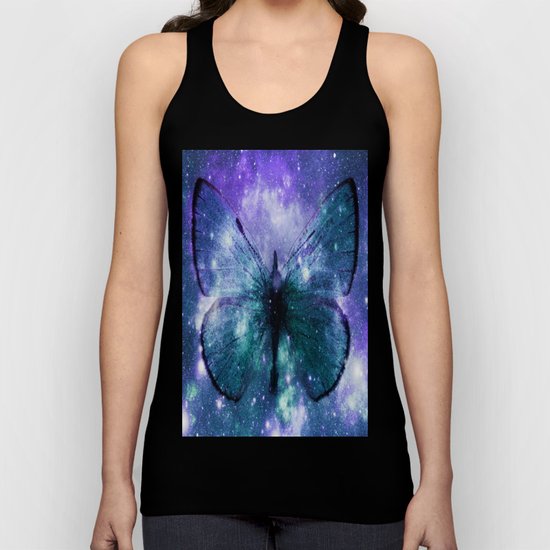 Celestial Butterfly Purple Teal Unisex Tank Top