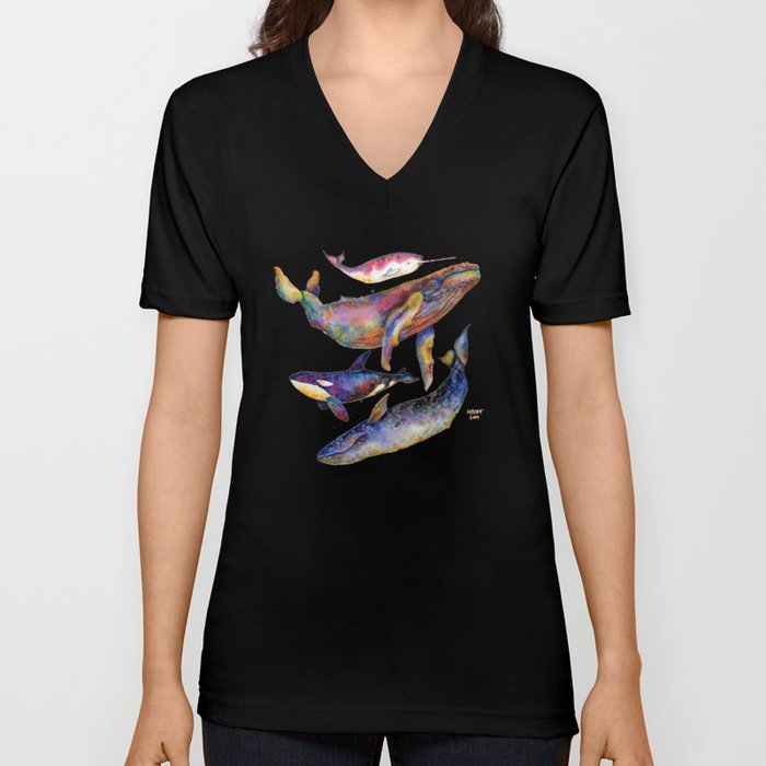 Whale Pyramid #2 V Neck T Shirt