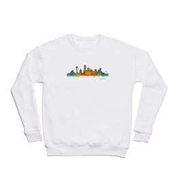 Dallas Texas City Skyline watercolor v02 Crewneck Sweatshirt