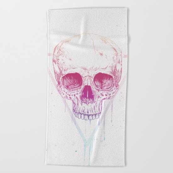 Skull in triangle Beach Towel