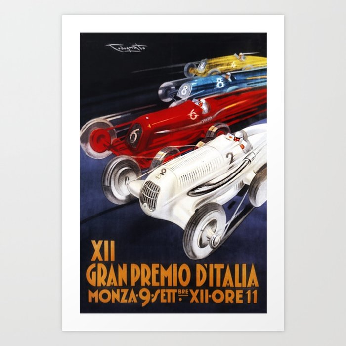 Gran Premio D'Italia XII Poster Fine Art Lithograph Pliny Codognato S2 