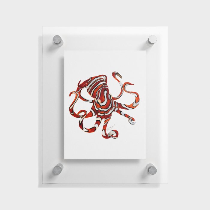 Orange Octopus Floating Acrylic Print