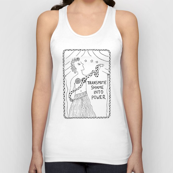 Transmute Shame Into Power (black ink) Tank Top