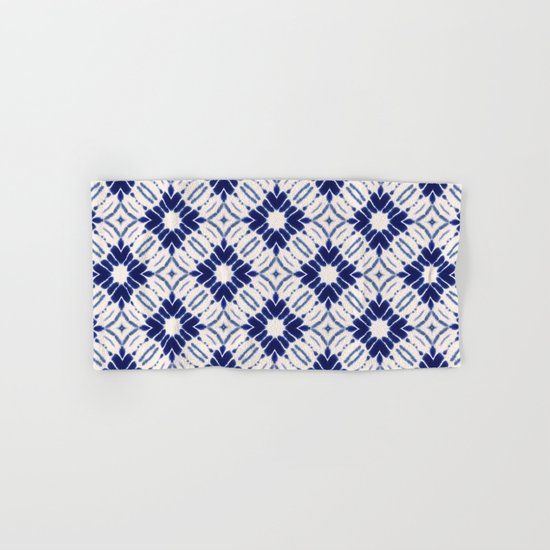 Watercolor Shibori Blue Hand & Bath Towel