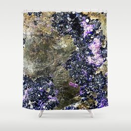 Coral Crash Black Shower Curtain