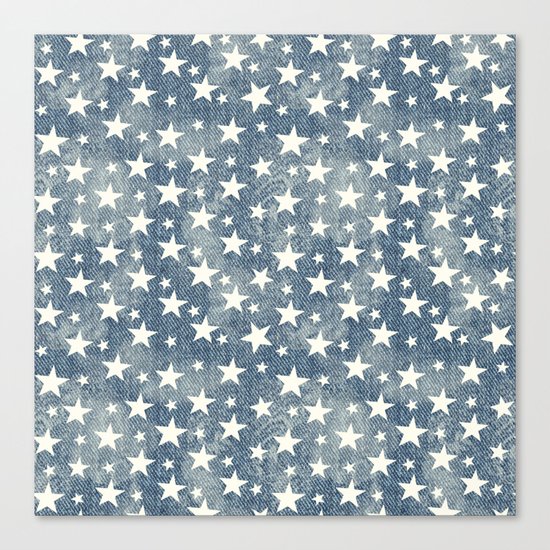 Stars with denim effect Canvas Print