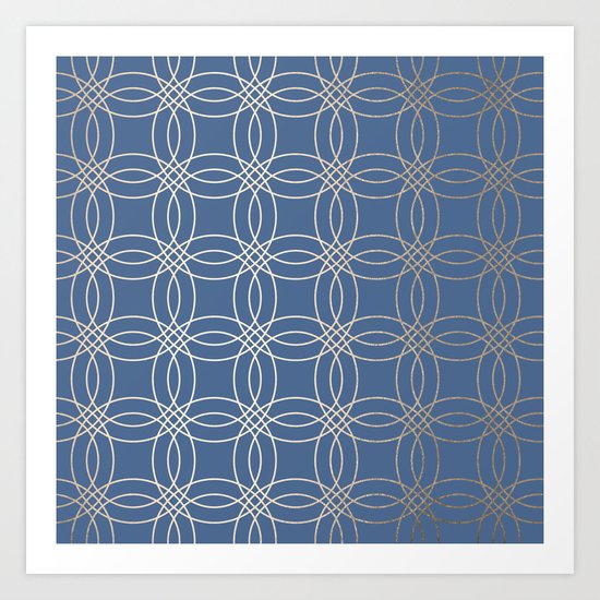 Simply Vintage Link in White Gold Sands and Aegean Blue Art Print