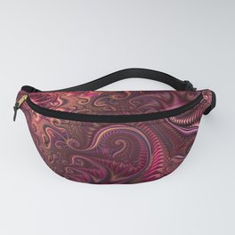 Abstract Colorful Burgundy & Carmine Spiral Pattern Fanny Pack