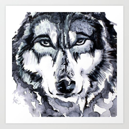 Abstract Wolf - Zoomed Art Print