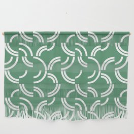 White curves on green background Wall Hanging