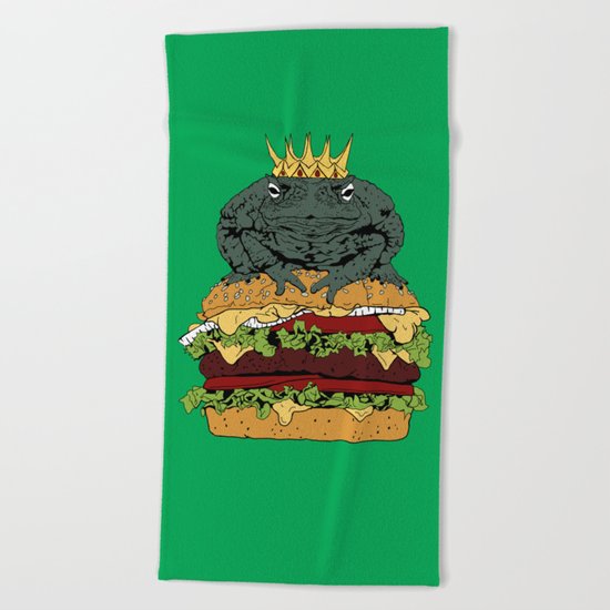 King of Burgers Green Beach Towel