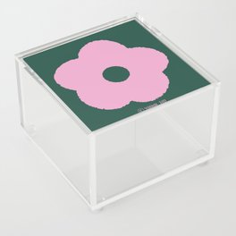 Pink cute flowers. Flowers that harmonize with patterns. pink and green. Acrylic Box