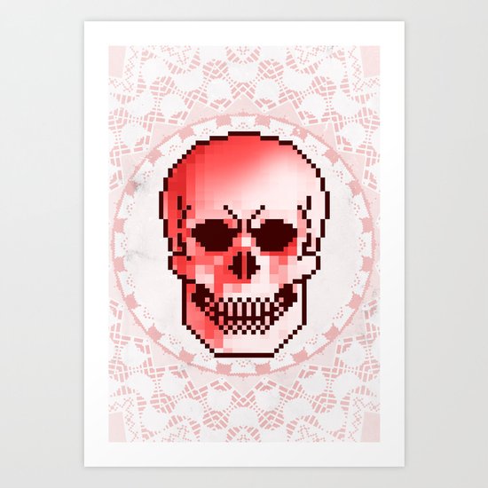 pixel skull Art Print