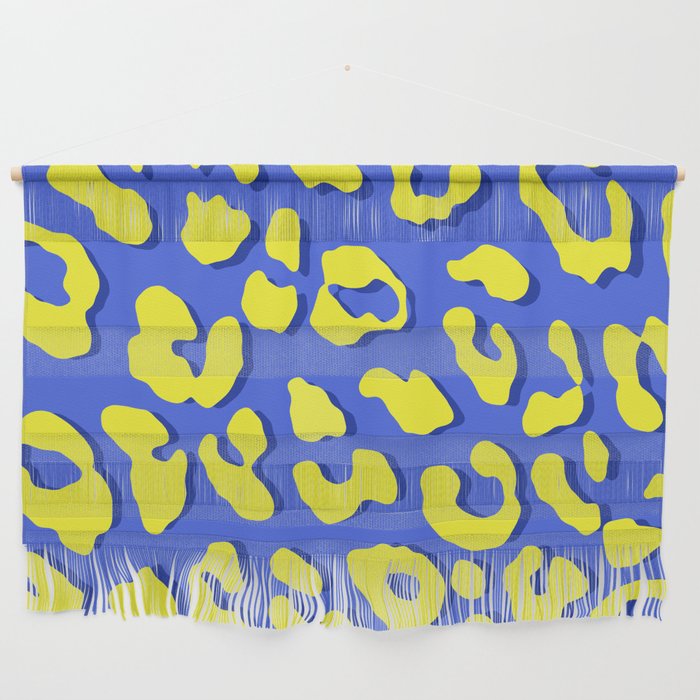 Leopard Print Blue Yellow Wall Hanging