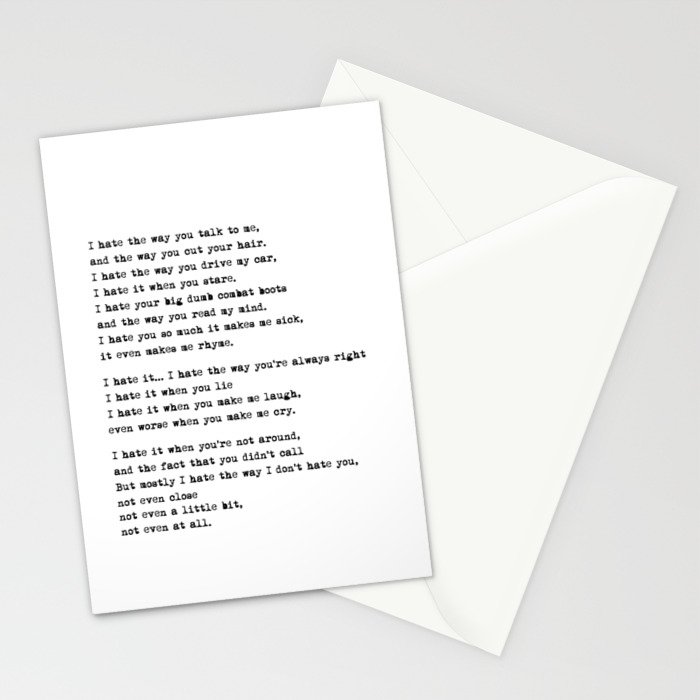 10 Things I Hate About You Poem Art Print by gabyschw - X-Small