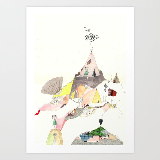Kids Discover Magic Mountain Art Print
