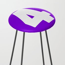 4 (White & Violet Number) Counter Stool