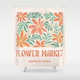 Barcelona Flower Market Shower Curtain