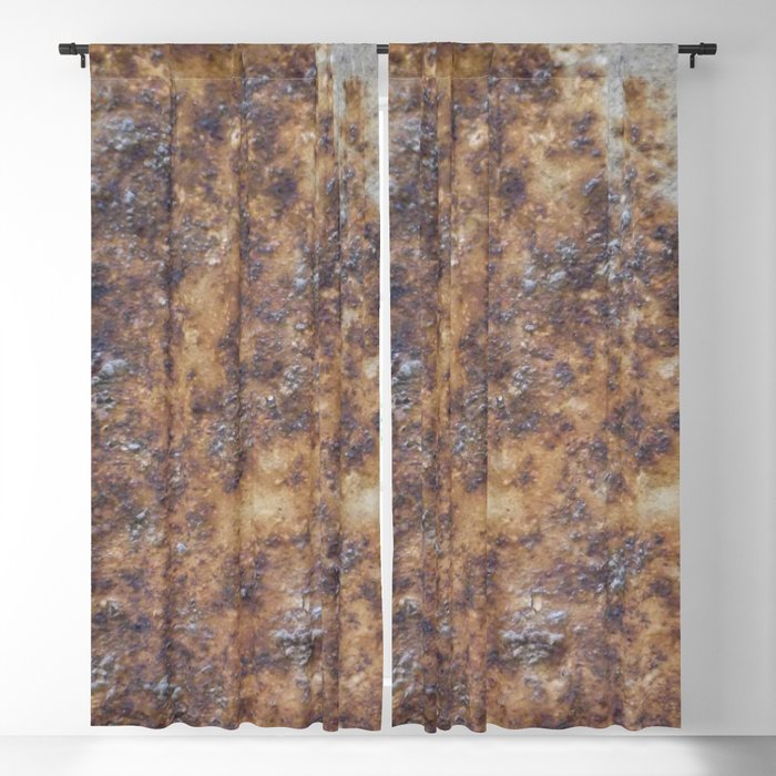 INDUSTRIAL. CRUSTY RUSTING PANEL BACKGROUND Blackout Curtain