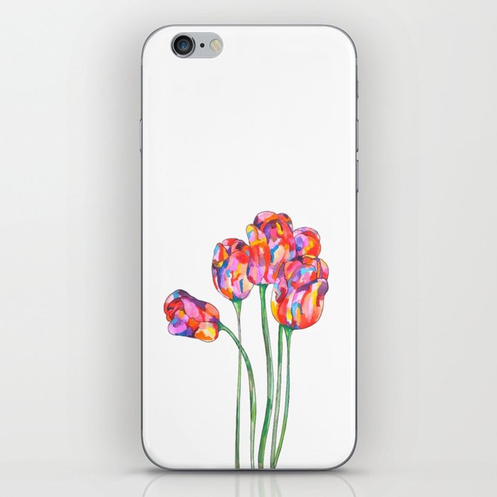 FLORAL Colorful Mosaic Tulips iPhone Skin