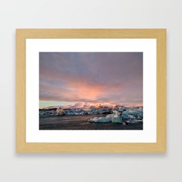 Sunrise at Jokulsarlon Glacier Lagoon Framed Art Print