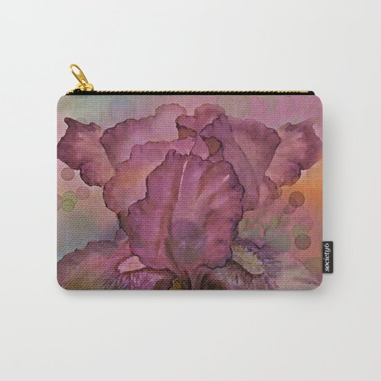 Deep Pink Watercolor Iris Carry-All Pouch