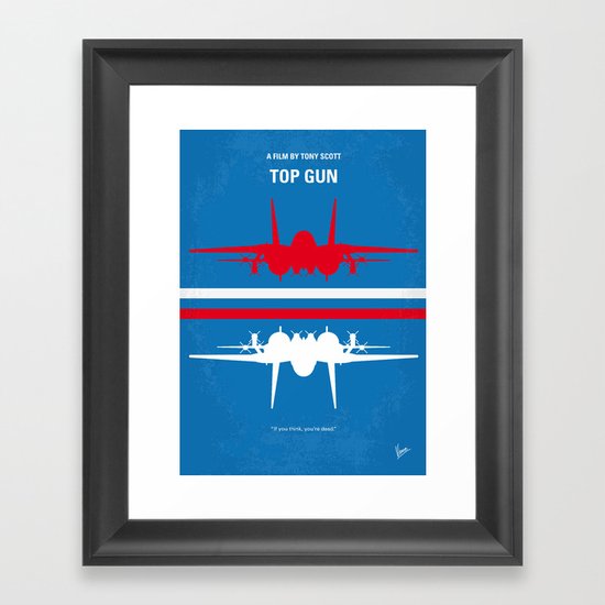 No128 My TOP GUN minimal movie poster Framed Art Print