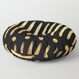 Dots & Dashes on Black Floor Pillow