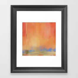 Abstract Landscape With Golden Lines Painting Framed Art Print