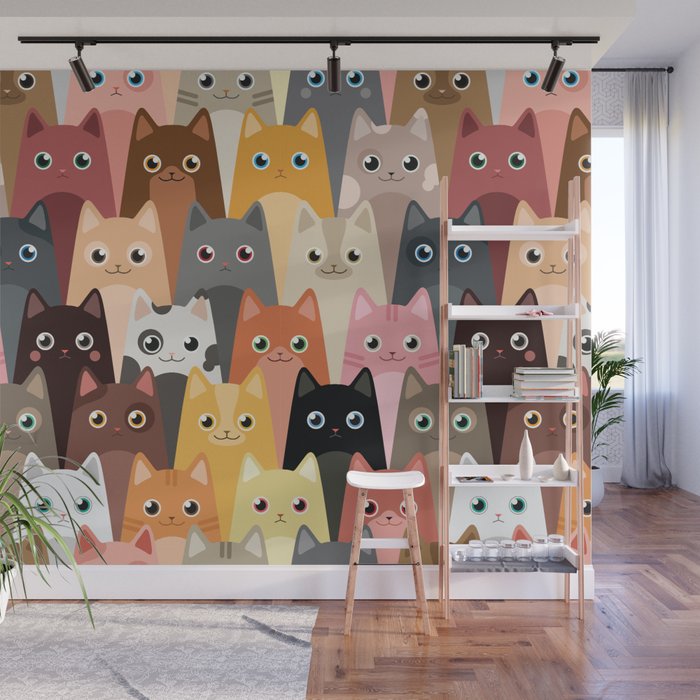 Cats Pattern Wall Mural
