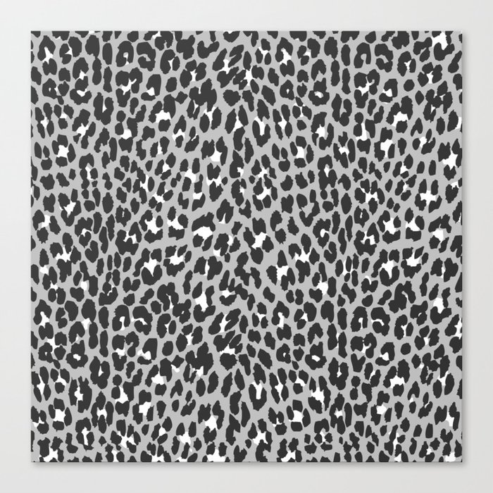 Elegant trendy black white cheetah pattern Canvas Print