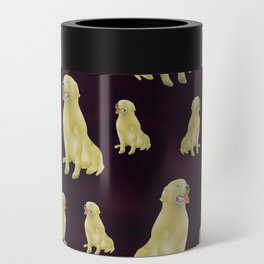 golden breed dogs, pattern in digital drawing Can Cooler