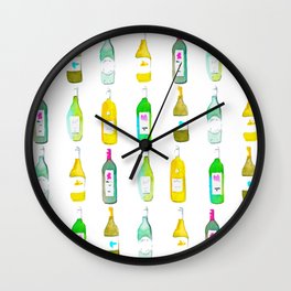 White Wine Watercolour Wall Clock
