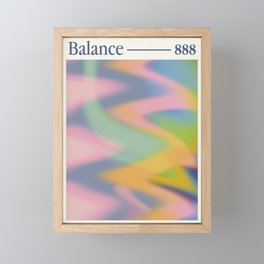 Angel Numbers \\ 888 Balance \\ Color Aura Framed Mini Art Print | Calm, Zen, Colorful, Wellness, Typography, Mindfulness, Gradient, Balance, Angel Numbers, Graphicdesign 