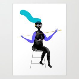 Woman and the second pose Art Print | Illustration, Collage, Digital, Painting 