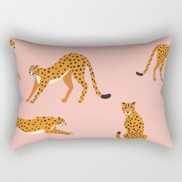 Cheetahs pattern on pink Rectangular Pillow
