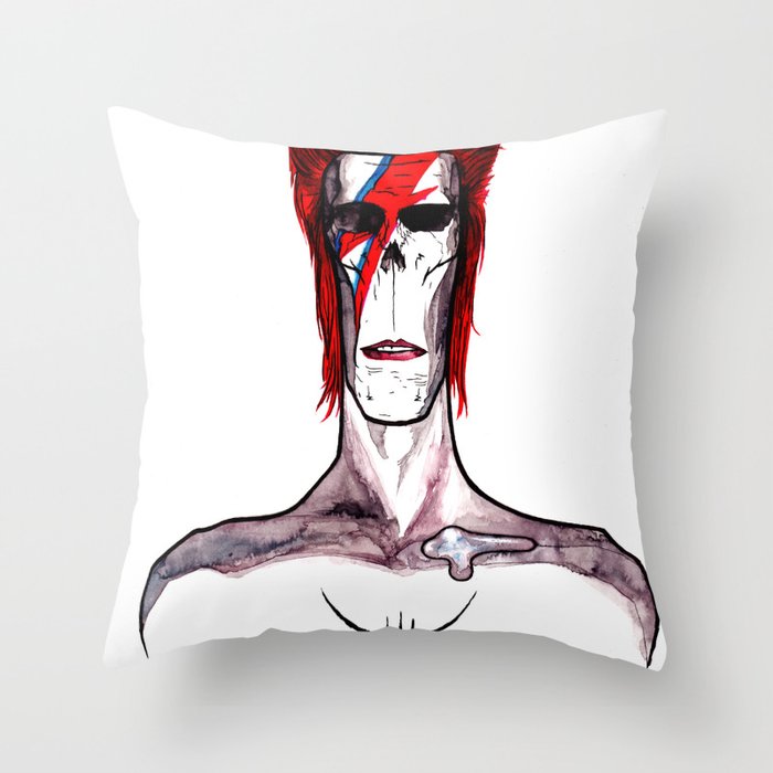 Zed Mercury, 'Aladdin Sane' Bowie tribute Throw Pillow