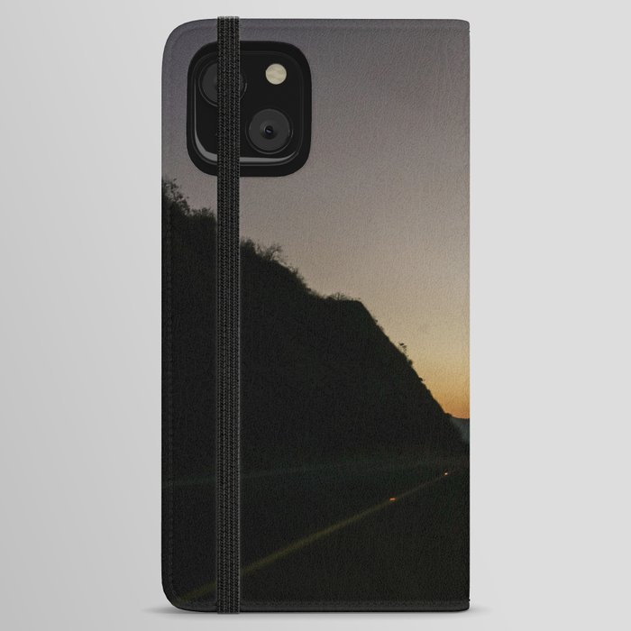 Mexico Photography - Road In The Dark Going Towards The Sunset iPhone Wallet Case