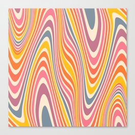 Retro Beauty Wavy Canvas Print